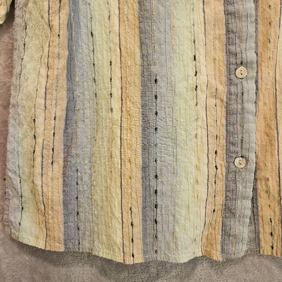 Alfred Dunner Blouse womens 14 colorful crinkly embroidered shell buttons career - Picture 6 of 16